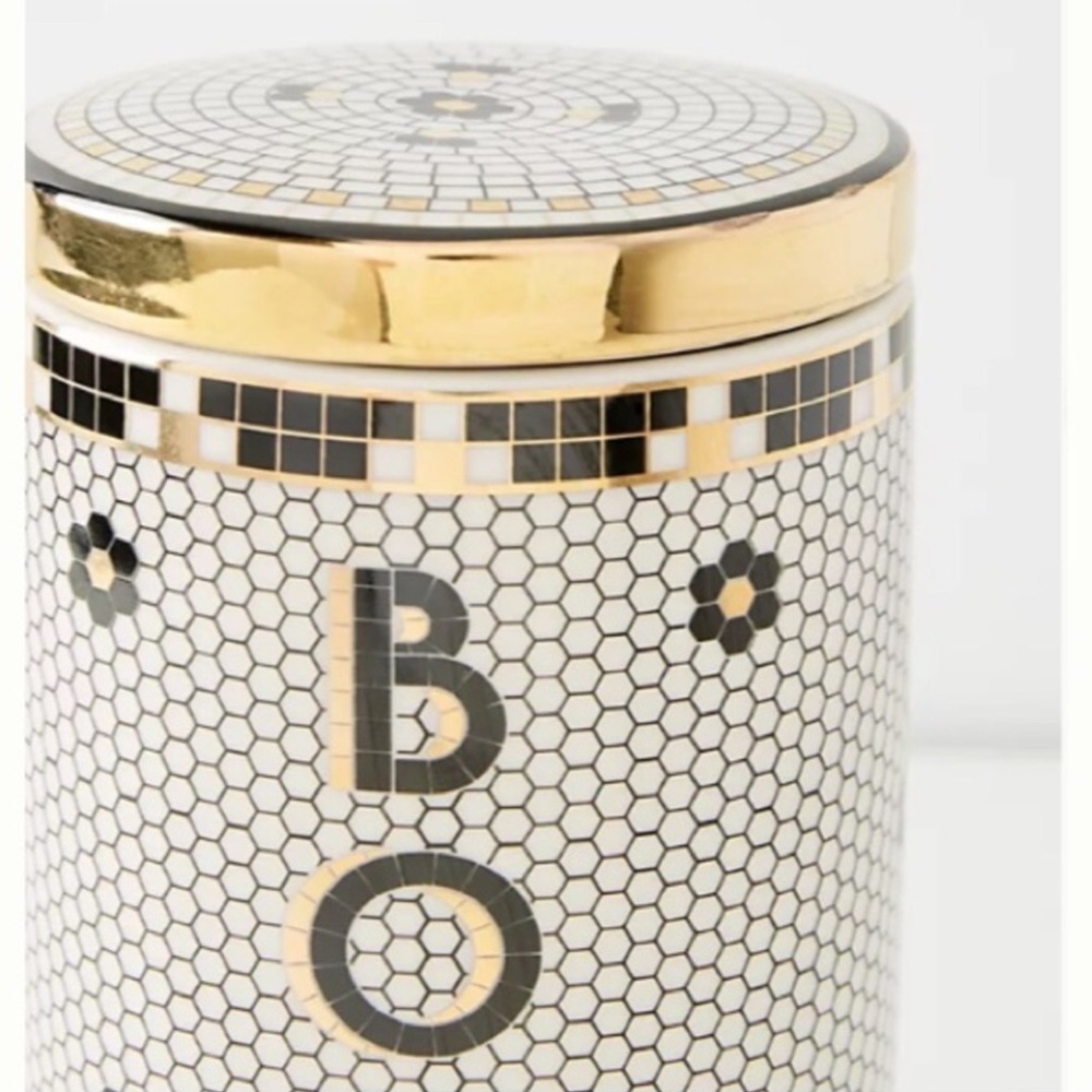 Anthropologie RARE Bistro Tile Bonjour Canister New In Box New With Tag - Picture 3 of 11